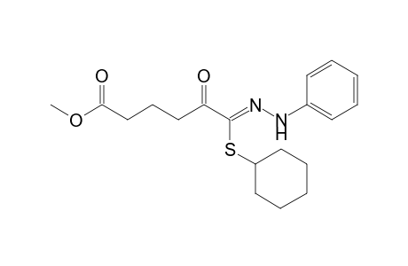 Methyl 1-[phenylhydrazono]-(cyclohexylsulfanyl)-2-oxoadipine-6-carboxylate