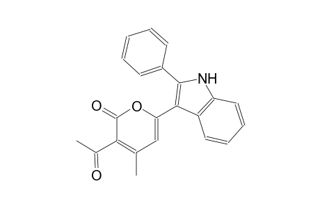 3-acetyl-4-methyl-6-(2-phenyl-1H-indol-3-yl)-2H-pyran-2-one
