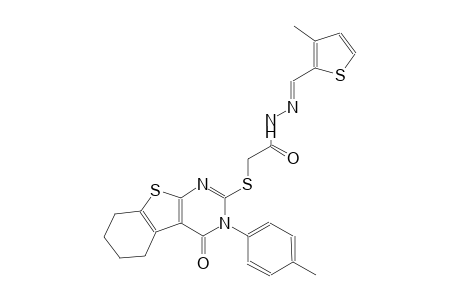 2-{[3-(4-methylphenyl)-4-oxo-3,4,5,6,7,8-hexahydro[1]benzothieno[2,3-d]pyrimidin-2-yl]sulfanyl}-N'-[(E)-(3-methyl-2-thienyl)methylidene]acetohydrazide