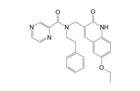 N-[(6-ethoxy-2-keto-1H-quinolin-3-yl)methyl]-N-phenethyl-pyrazinamide