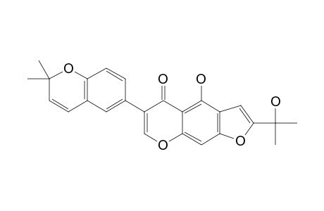 ULEXIN-C;5-HYDROXY-6,7-(2-(1-HYDROXY-1-METHYLETHYL)-FURAN)-3',4'-(2,2-DIMETHYLPYRANO)-ISOFLAVONE