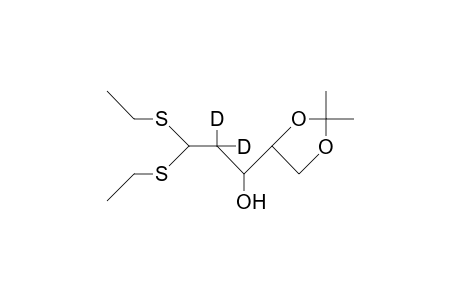 2-Deoxy-1,2(R)-dideuterio-4,5-O-isopropylidene-D-threo-pentose diethyl-dithioacetal