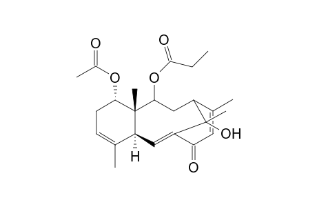 14-Acetoxy-13-hydroxy-1,2,4a,7,10,11,12,12a-octahydro-4,9,12a,13-tetramethyl-7-oxo-6,10-methanobenzocyclodecen-12-yl propanoate