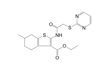 benzo[b]thiophene-3-carboxylic acid, 4,5,6,7-tetrahydro-6-methyl-2-[[(2-pyrimidinylthio)acetyl]amino]-, ethyl ester