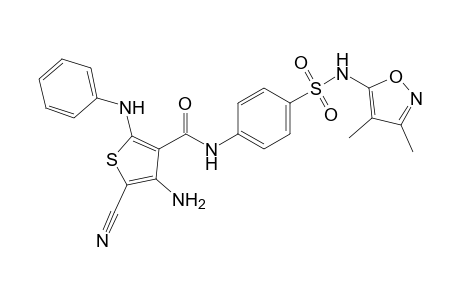 4-Amino-5-cyano-N-(4-{[(3,4-dimethylisoxazol-5-yl)amino]sulfonyl}phenyl)-2-(phenylamino)thiophene-3-carboxamide