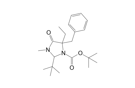 t-Butyl 2-(t-butyl)-5-benzyl-5-ethyl-3-methyl-4-oxo-1-imidazolidinecarboxylate