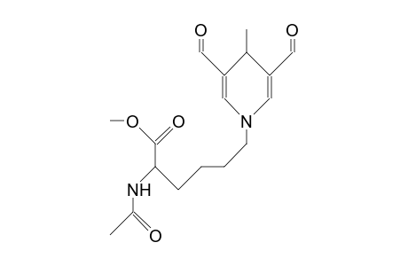 1-(5-Acetamido-5-methoxycarbonyl-pentyl)-4-methyl-1,4-dihydro-pyridine-3,5-dicarbaldehyde