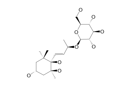 STAPHYLIONOSIDE-B;(3R,5R,6R,9S,7E)-MEGASTIGMAN-7-ENE-3,5,6,9-TETROL-9-O-BETA-D-GLUCOPYRANOSIDE