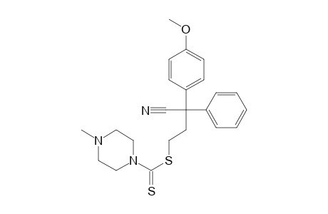 4-Methylpiperazine-1-carbodithioic acid 3-cyano-3-phenyl-3-(4-methoxyphenyl)propyl ester