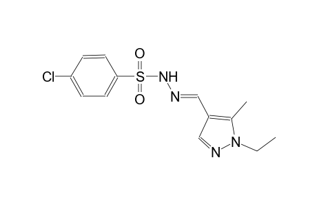 4-chloro-N'-[(E)-(1-ethyl-5-methyl-1H-pyrazol-4-yl)methylidene]benzenesulfonohydrazide