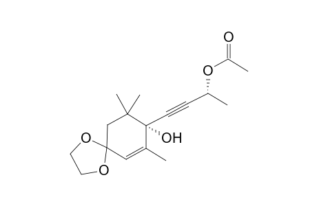 (8R*)-8-[(S*)-3-Acetoxybut-1-ynyl]-8-hydroxy-7,9,9-trimethyl-1,4-dioxaspiro[4.5]dec-6-ene