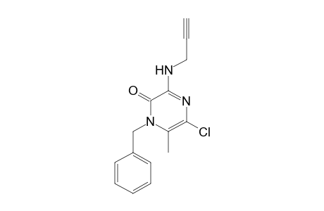 1-Benzyl-5-chloro-6-methyl-3-(2-propynylamino)-2(1H)-pyrazinone