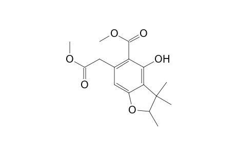 6-Benzofuranacetic acid, 2,3-dihydro-4-hydroxy-5-(methoxycarbonyl)-2,3,3-trimethyl-, methyl ester, (.+-.)-