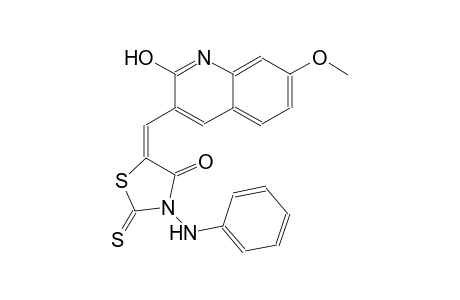 4-thiazolidinone, 5-[(2-hydroxy-7-methoxy-3-quinolinyl)methylene]-3-(phenylamino)-2-thioxo-, (5E)-