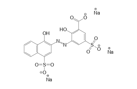 Benzoic acid, 2-hydroxy-3-[(1-hydroxy-4-sulfo-2-Naphthalenyl)azo]-5-sulfo-, trisodium salt