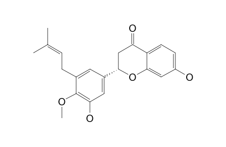 ERYLATISSIN-C;(-)-3',7-DIHYDROXY-4'-METHOXY-5'-(GAMMA,GAMMA-DIMETHYLALLYL)-FLAVANONE;5-DEOXYSIGMOIDIN-B-4'-METHYLETHER