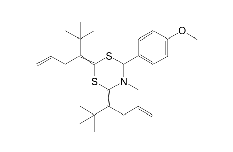 2,4-Bis(1-tert-butyl-3-butenyliden)dihydro-6-(4-methoxyphenyl)-5-methyl-4H-1,3,5-dithiazine