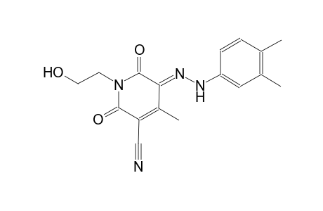 (5E)-5-[(3,4-dimethylphenyl)hydrazono]-1-(2-hydroxyethyl)-4-methyl-2,6-dioxo-1,2,5,6-tetrahydro-3-pyridinecarbonitrile