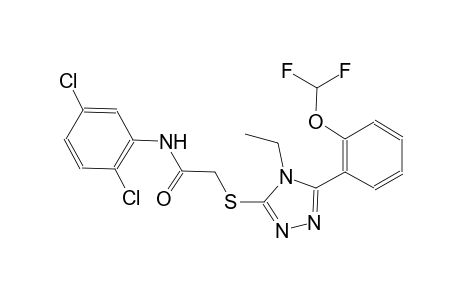 N-(2,5-dichlorophenyl)-2-({5-[2-(difluoromethoxy)phenyl]-4-ethyl-4H-1,2,4-triazol-3-yl}sulfanyl)acetamide