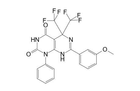 7-(3-Methoxyphenyl)-1-phenyl-5,5-bis(trifluoromethyl)-5,8-dihydropyrimido[4,5-d]pyrimidine-2,4(1H,3H)-dione