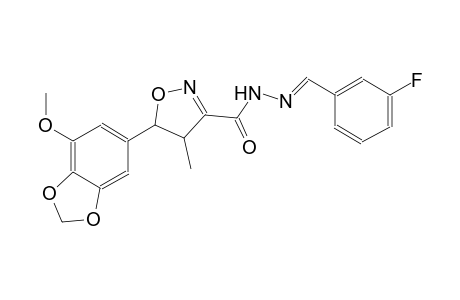 3-isoxazolecarboxylic acid, 4,5-dihydro-5-(7-methoxy-1,3-benzodioxol-5-yl)-4-methyl-, 2-[(E)-(3-fluorophenyl)methylidene]hydrazide