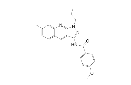 4-methoxy-N-(7-methyl-1-propyl-1H-pyrazolo[3,4-b]quinolin-3-yl)benzamide