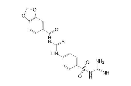 5-[({[4-({[amino(imino)methyl]amino}sulfonyl)anilino]carbothioyl}amino)carbonyl]-1,3-benzodioxole