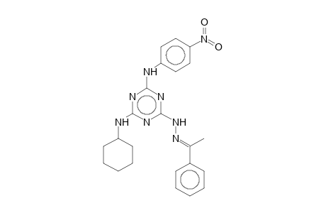 (1E)-1-Phenylethanone [4-(cyclohexylamino)-6-(4-nitroanilino)-1,3,5-triazin-2-yl]hydrazone