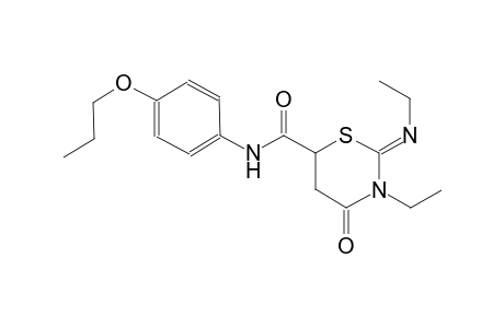 (2Z)-3-ethyl-2-[(Z)-ethylimino]-4-oxo-N-(4-propoxyphenyl)tetrahydro-2H-1,3-thiazine-6-carboxamide