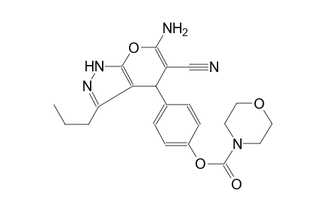 4-(6-amino-5-cyano-3-propyl-1,4-dihydropyrano[2,3-c]pyrazol-4-yl)phenyl 4-morpholinecarboxylate