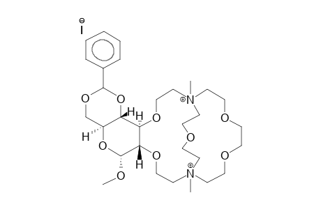 METHYL-4,6-O-BENZYLIDENE-ALPHA-D-GLUCOPYRANOSE-2,3-YLIDENE N,N-DIMETHYLDIAZACROWN-5 ADDUCT, IODIDE