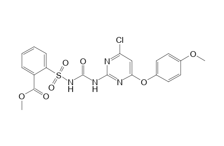 Benzoic acid, 2-[[[[[4-chloro-6-(4-methoxyphenoxy)-2-pyrimidinyl]amino]carbonyl]amino]sulfonyl]-, methyl ester