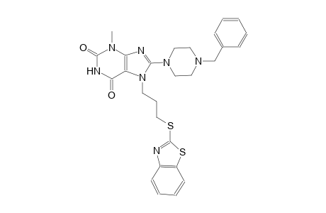 7-[3-(1,3-benzothiazol-2-ylsulfanyl)propyl]-8-(4-benzyl-1-piperazinyl)-3-methyl-3,7-dihydro-1H-purine-2,6-dione
