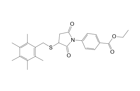 p-{2-[2,3,4,5,6-pentamethylbenzyl)thio]sucinimido}benzoic acid, ethyl ester