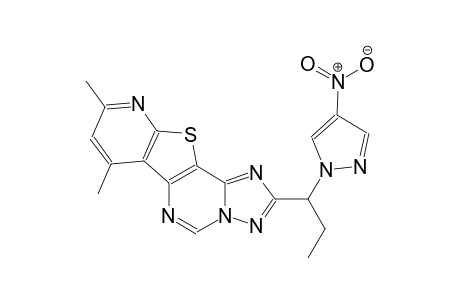 7,9-dimethyl-2-[1-(4-nitro-1H-pyrazol-1-yl)propyl]pyrido[3',2':4,5]thieno[2,3-e][1,2,4]triazolo[1,5-c]pyrimidine