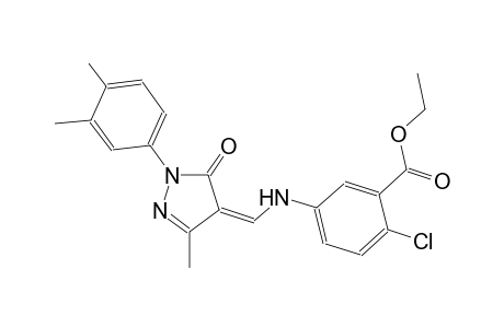 ethyl 2-chloro-5-({(Z)-[1-(3,4-dimethylphenyl)-3-methyl-5-oxo-1,5-dihydro-4H-pyrazol-4-ylidene]methyl}amino)benzoate