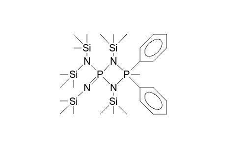 4-Bistrimethylsilylamino-2-methyl-2,2-diphenyl-1,3-bistrimethylsilyl-4-trimethylsilylimino-diaza-diphosphetidine