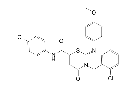 (2Z)-3-(2-chlorobenzyl)-N-(4-chlorophenyl)-2-[(4-methoxyphenyl)imino]-4-oxotetrahydro-2H-1,3-thiazine-6-carboxamide