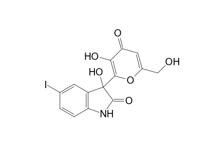 3-Hydroxy-3-(3-hydroxy-6-(hydroxymethyl)-4-oxo-4H-pyran-2-yl)-5-iodoindolin-2-one