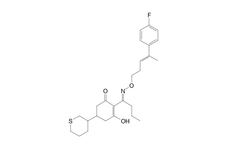 2-Cyclohexen-1-one, 2-[1-[[[4-(4-fluorophenyl)-3-pentenyl]oxy]imino]butyl]-3-hydroxy-5-(tetrahydro-2H-thiopyran-3-yl)-; 2H-Thiopyran, 2-cyclohexen-1-one derivative