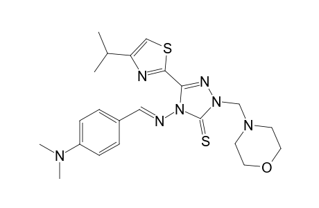 4-(4-(dimethylamino)benzylideneamino)-5-(4-isopropylthiazol-2-yl)-2-morpholinomethyl-2H-1,2,4-triazole-3(4H)-thione