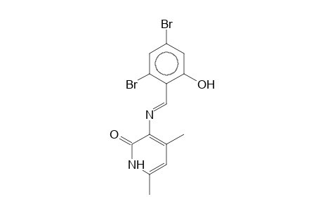 4,6-Dimethyl-2(1H)pyridone, 3-(4,6-dibromo-2-hydroxyphenylmethylenamino)