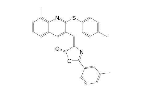 5(4H)-oxazolone, 4-[[8-methyl-2-[(4-methylphenyl)thio]-3-quinolinyl]methylene]-2-(3-methylphenyl)-, (4E)-