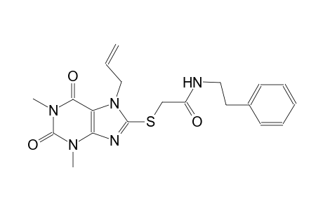 acetamide, N-(2-phenylethyl)-2-[[2,3,6,7-tetrahydro-1,3-dimethyl-2,6-dioxo-7-(2-propenyl)-1H-purin-8-yl]thio]-