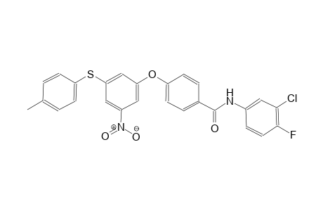 N-(3-chloro-4-fluorophenyl)-4-{3-[(4-methylphenyl)sulfanyl]-5-nitrophenoxy}benzamide