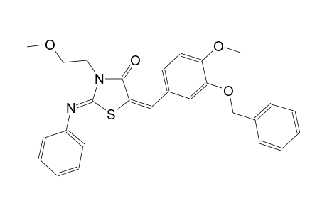 (2Z,5E)-5-[3-(benzyloxy)-4-methoxybenzylidene]-3-(2-methoxyethyl)-2-(phenylimino)-1,3-thiazolidin-4-one