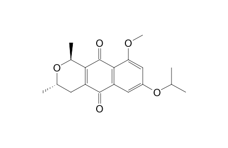 1H-Naphtho[2,3-c]pyran-5,10-dione, 3,4-dihydro-9-methoxy-1,3-dimethyl-7-(1-methylethoxy)-, trans-(.+-.)-