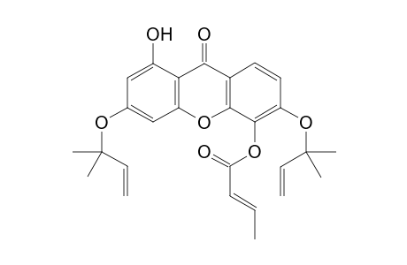 (E)-5-(But-2-enoyloxy)-1-hydroxy-3,6-bis(2-methylbut-3-en-2-yloxy)-9H-xanthen-9-one