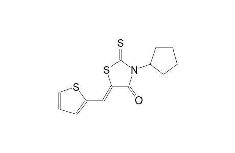 (5Z)-3-cyclopentyl-5-(2-thienylmethylene)-2-thioxo-1,3-thiazolidin-4-one