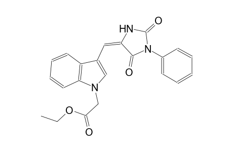 ethyl {3-[(E)-(2,5-dioxo-1-phenyl-4-imidazolidinylidene)methyl]-1H-indol-1-yl}acetate